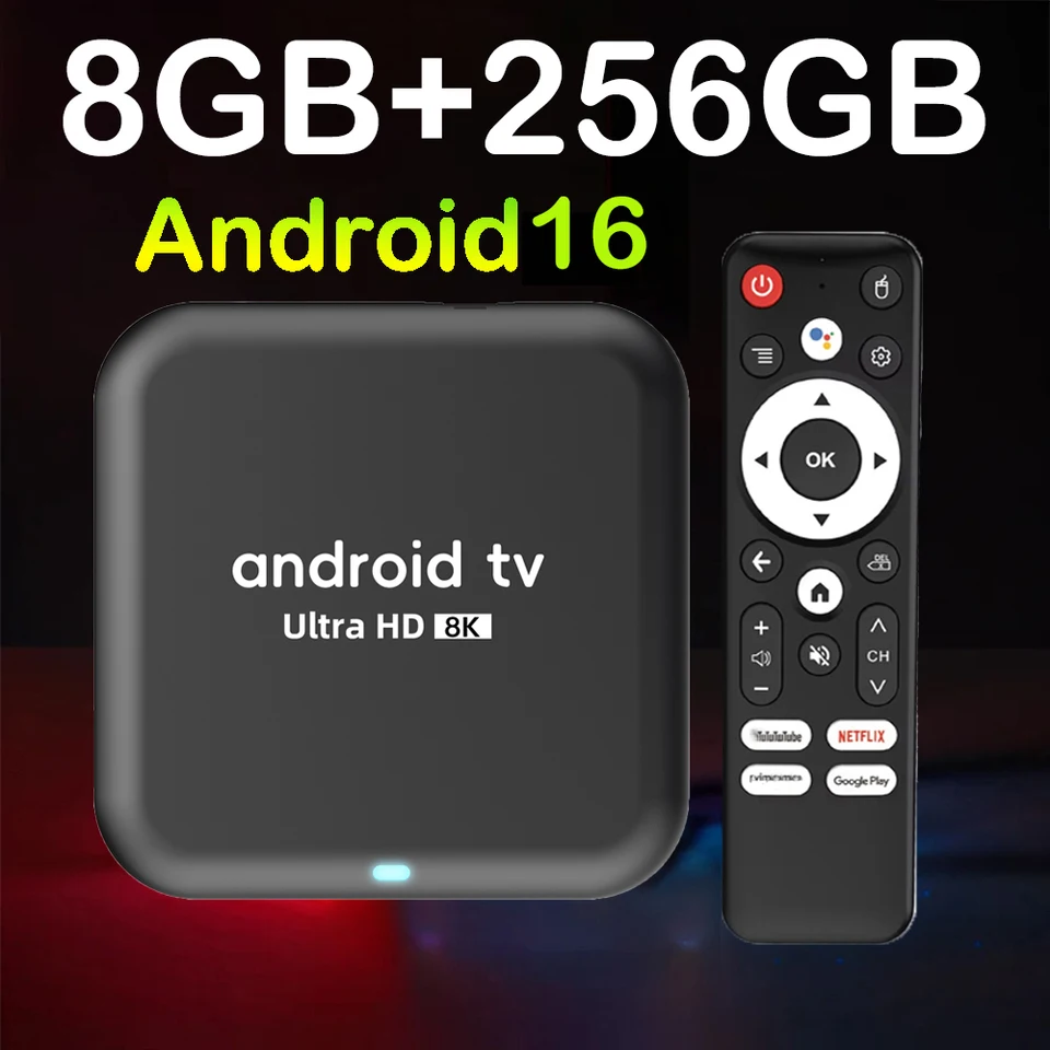 Smart TV Box 2026 Android 16 Q18 RK3518 Doble Wifi 5G Wifi6 Asistente de Google Video 8K BT6.0 Netflix 8GB 128GB 256GB Reproductor Multimedia