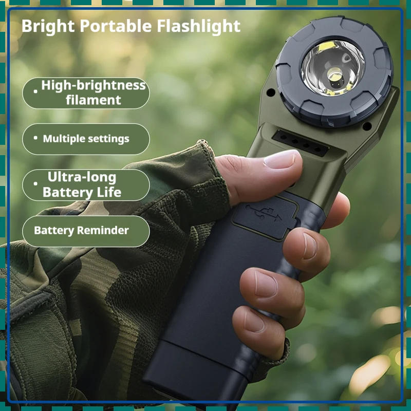 مصباح يدوي تكتيكي محمول باليد في الهواء الطلق، ضوء قوي، شحن بطارية طويل للغاية، سعة عالية، مصباح امتصاص مغناطيسي #1