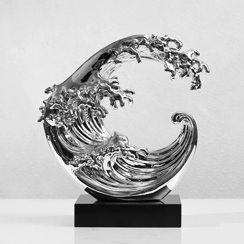 Room decoration sculptures modern wave shaped decorations living room artworks high-end decorations gifts