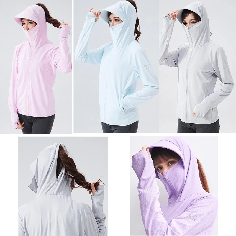 TRVLWEGO hombres mujeres Sudadera con capucha camisa verano UPF50 + protección solar manga larga ligero a prueba de rayos UV pesca al aire libre senderismo Cardigan