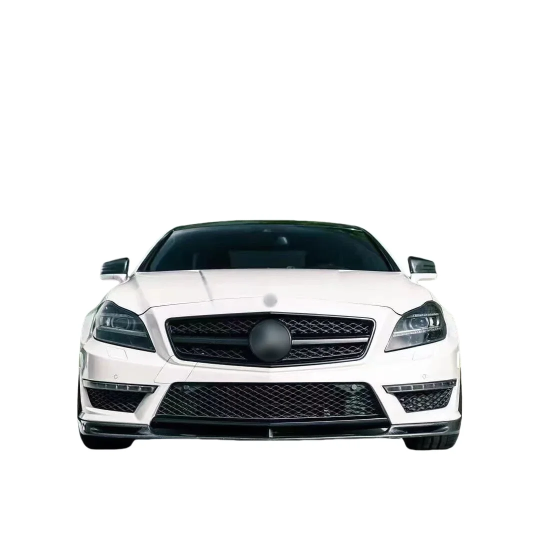 Lábio do para-choque dianteiro de fibra de carbono estilo V para Mercedes W218 CLS63 Lábio dianteiro