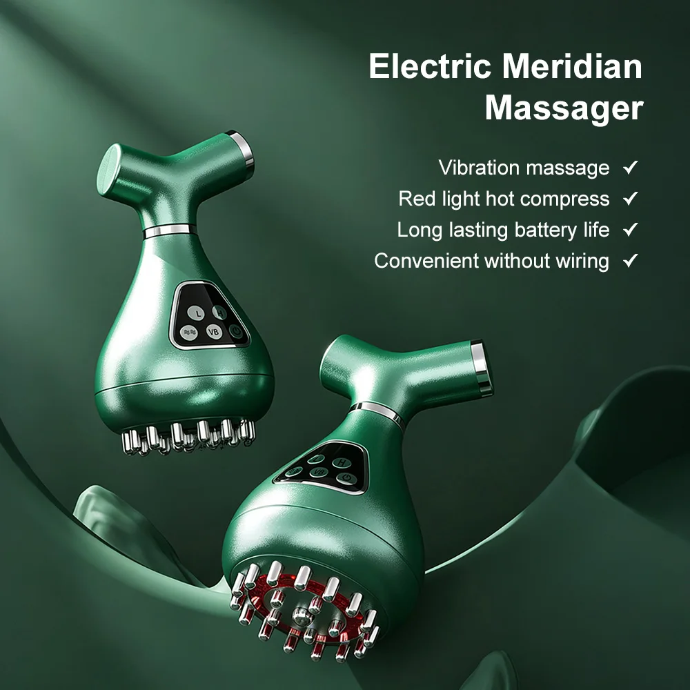 Electric Meridian Brush GuaSha Body Massager Vibration Body Scraping Massage Comb Muscle Relaxing Massager Edema Removal Scraper