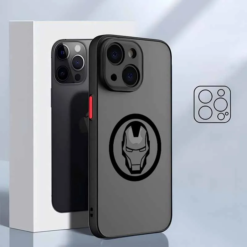 الرجل العنكبوت الرجل الحديدي شعار آيفون 17 الهواء 16E 16 15 14 13 12 11 8 7 ميني برو ماكس زائد متجمد شفافة لينة جراب هاتف #2