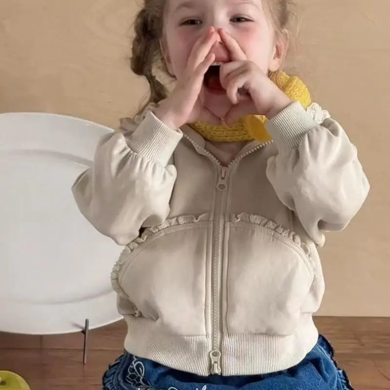 2025 Autumn New Baby Long Sleeve Hooded Coat Infant Boys Zipper Cardigan Toddler Casual Jacket Cotton Girls Sweatshirt Coat
