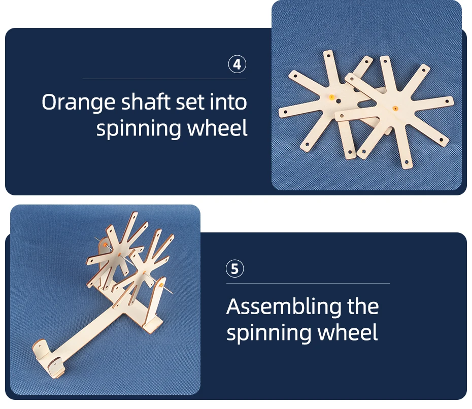 Qjh Mini Webstuhl Kinder Multi-Craft Holz Strick webstühle Set Webstuhl Holz Spinnrad DIY gewebtes Set für Anfänger – Detail 15