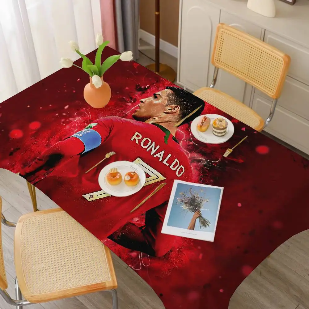 FOOTBALL Cr7 R-Ronaldo Rectangle Waterproof Tablecloth Party Decor Farmhouse Kitchen Dining Table Cloth Wedding Decorations