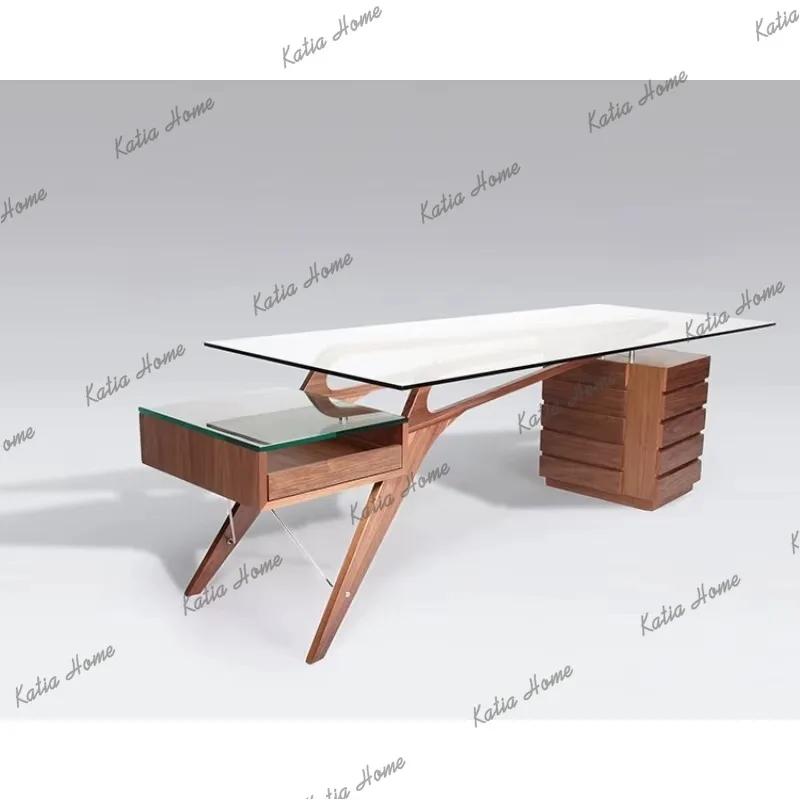 YJ cf Nordic simple fashion solid wood shape desk personalized designer office desk high-end creative desk industrial style