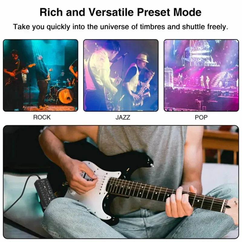 

AEF6-M-VAVE H8 Guitar Headphone Amplifier Portable Rechargeable Mini Headphone Amp Built-In Delay Reverb Effect For Electric Bas