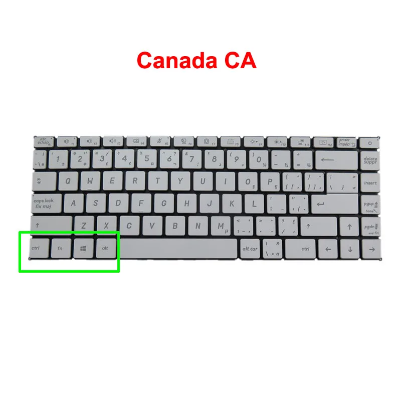 Backlit FR GR IT PO NE CA AR FS Keyboard For MSI Prestige 14 A10RAS A10RB A10RBS A10SC Prestige 15 A10 A10SC White No Frame New
