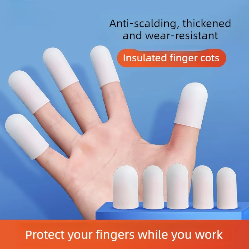

5/10Pcs Silicone Finger Protector Finger Caps High Temperature Resistant Anti-slip Wear-resistant Work Protection Finger Cover