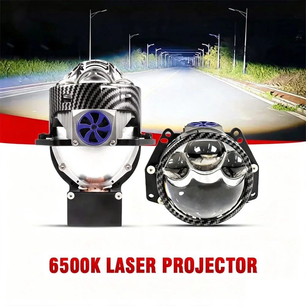 1/2PCS New Three Laser H4 LED Projector Lens High Low Beam LED Headlights H7 9005 9006 Car Headlights Super Bright Plug And Play
