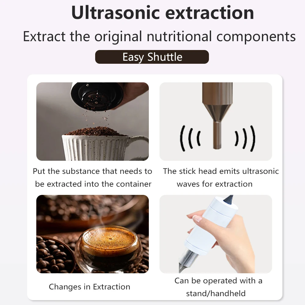 Ultrasonic Clean, Ultrasound Cafe Machine 220V Desktop Electric Coffee 80W Extraction Pressure Espresso Machine GN-70Pro