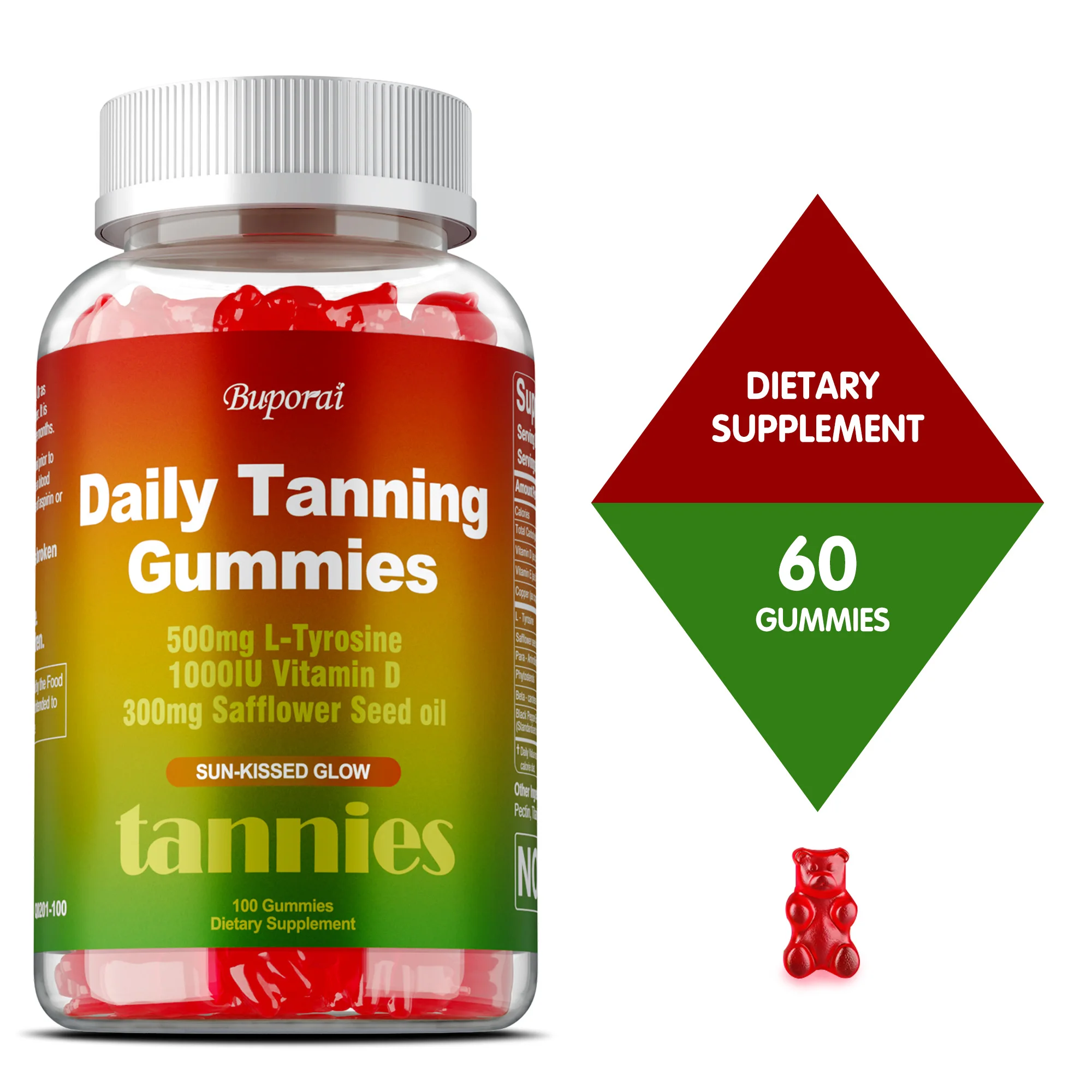 

Daily Tanning Gummies - Enhance Skin Melanin, Improve Dryness, Deep Nourishment, Skin Health,Healthy Skin Tone,Boosts Confidence
