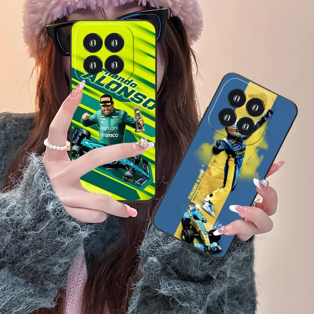 حافظة لهاتف فرناندو أ-ألونسو لهاتف شاومي 15 14 13 12 11 10 9 T Ultra Lite Pro S SE X 5G غطاء أسود فاخر جميل #3