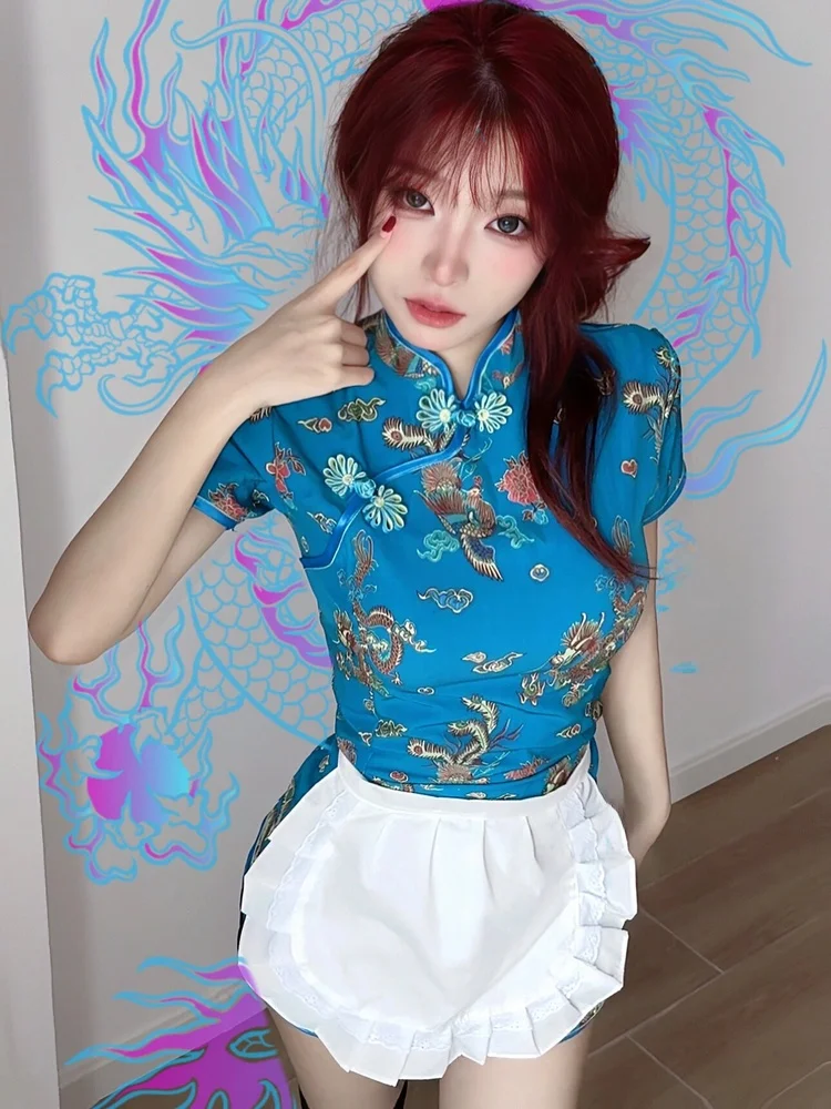 

Новый китайский Sle Dr loween Cisas Косплей orm ort Sve Maid orm ort Flag Robe Daily Wear