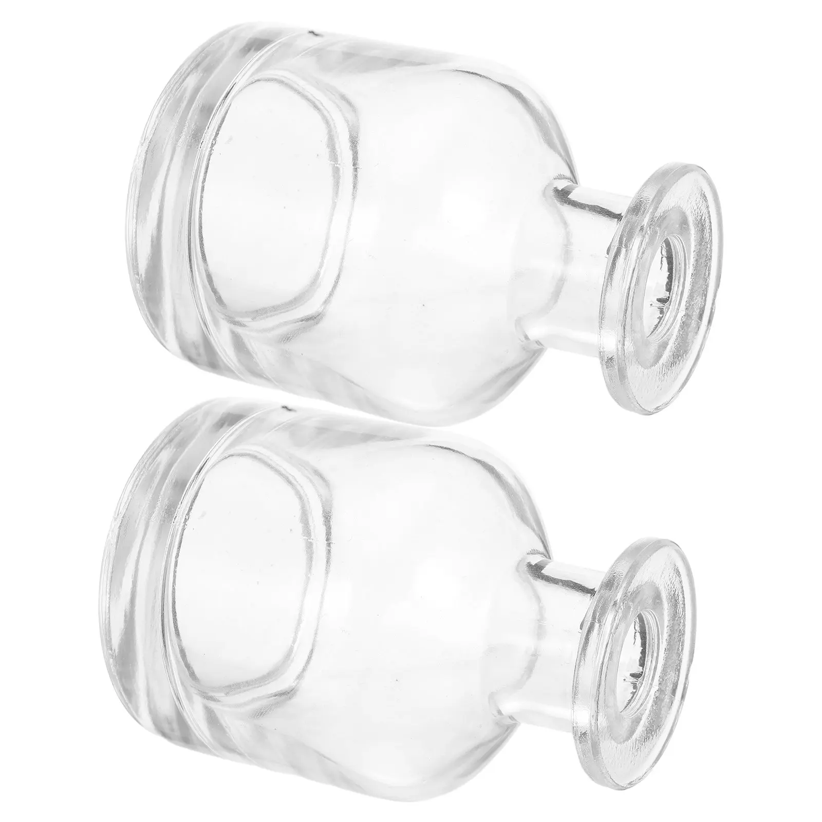 

2Pcs Luxury Cylindrical Empty Glass Diffuser Bottles 150Ml Refillable Aromatherapy Pot for Essential Oils Decorative Reed Oil