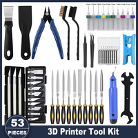 3D Printer Tools Kit, 53pcs 3D Printer Accessories for All FDM/SLA Printers Includes Nozzle Cleaning Tools, Removal Scrapers,