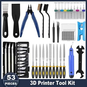 3D Printer Tools Kit, 53pcs 3D Printer Accessories for All FDM/SLA Printers Includes Nozzle Cleaning Tools, Removal Scrapers, 1