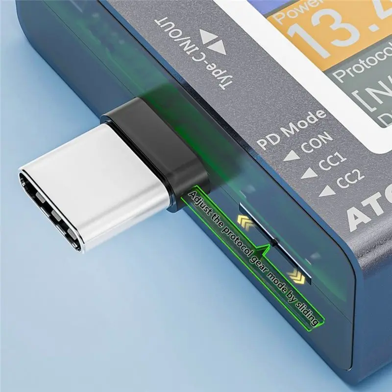 B76B USB Tester Type-C Voltage Current Monitor, Digital Display Power Meter PD3.0 Fast Charging Detector with Bluetooth