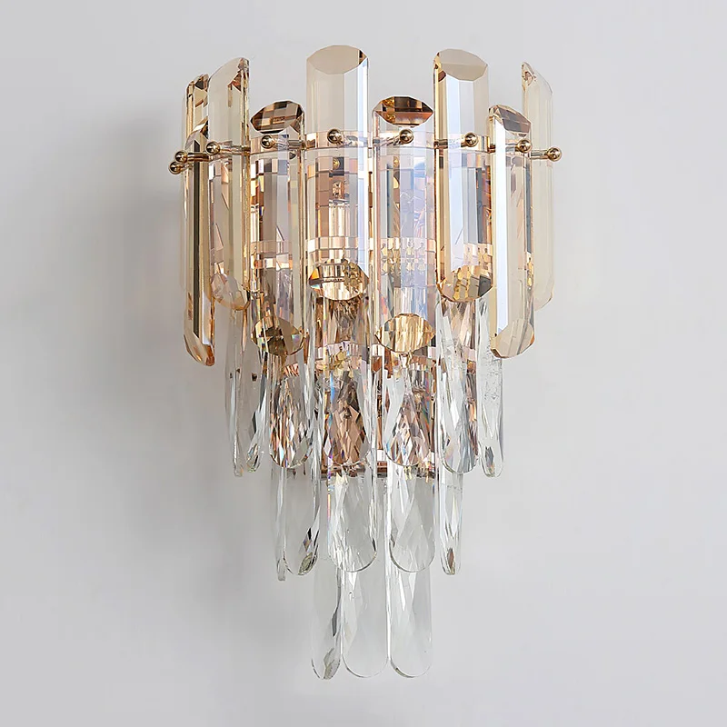 

Living Room TV Background Wall Lamp Luxury Crystal Wall Lamp Bedroom Bedside Modern Minimalist Creative Aisle Lighting