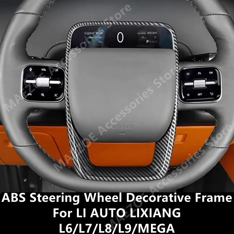 

For LI AUTO LIXIANG L6/L7/L8/L9/MEGA ABS Steering Wheel Decorative Frame,Car Interior Decoration Modification Accessories Refit