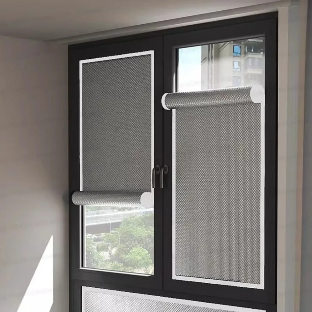 Self-adhesive Thermal Insulation Curtains Heat Insulation Anti-UV Blackout Sun Block Double Sided No Drill