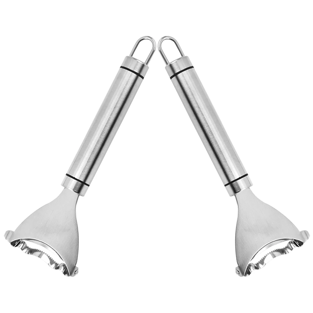 

2 Pcs Steel Corn Peeler Kitchen Gadget Silver Metal Wood Metal Corn Peeler For Kitchen Tool Efficient Use