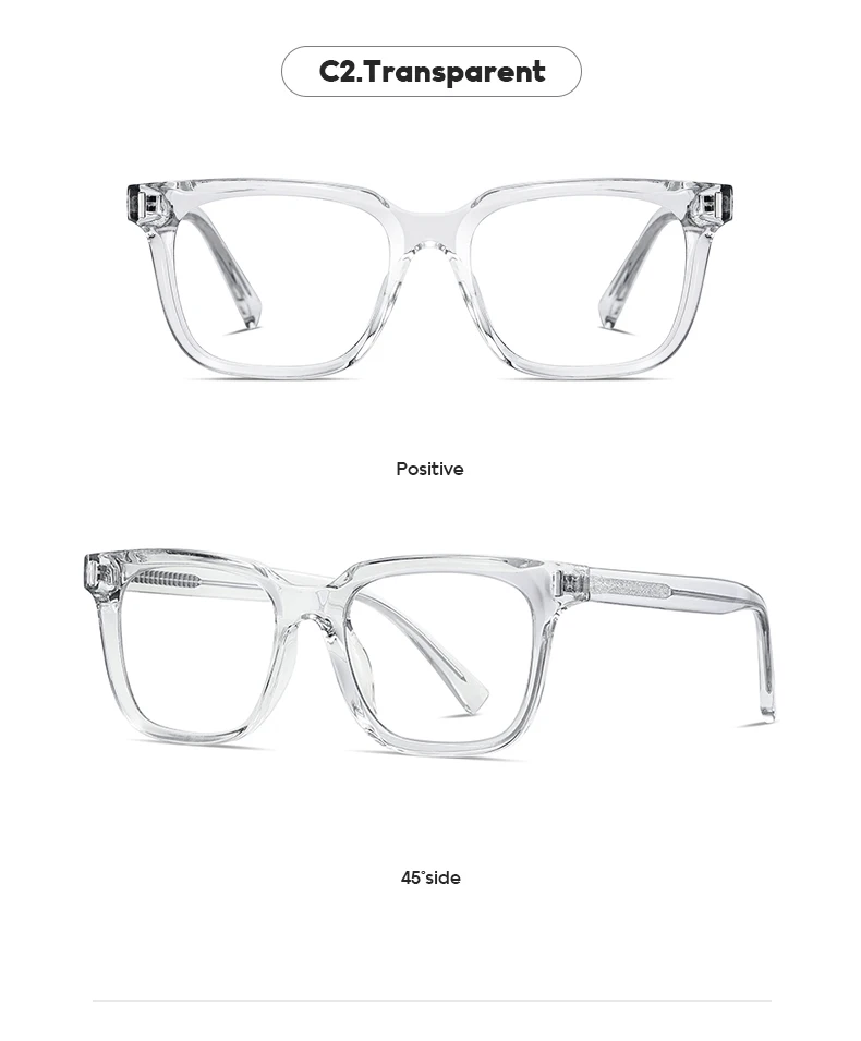 VCKA TR90 Platz Männer Vintage Myopie Gläser Verdickung Rahmen Frauen Anti-Blau Licht Rezept Optik Brillen -0,50 bis -10 – Detail 15