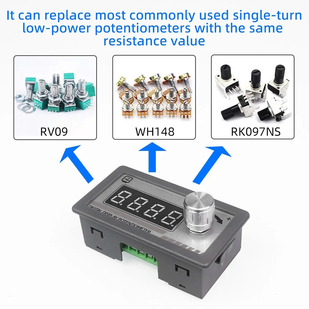 Digital Display Potentiometer Supporting 5K 10K 20K 100K Ohm Resistance Values For DC 6-30V Controllers And Drive Circuits
