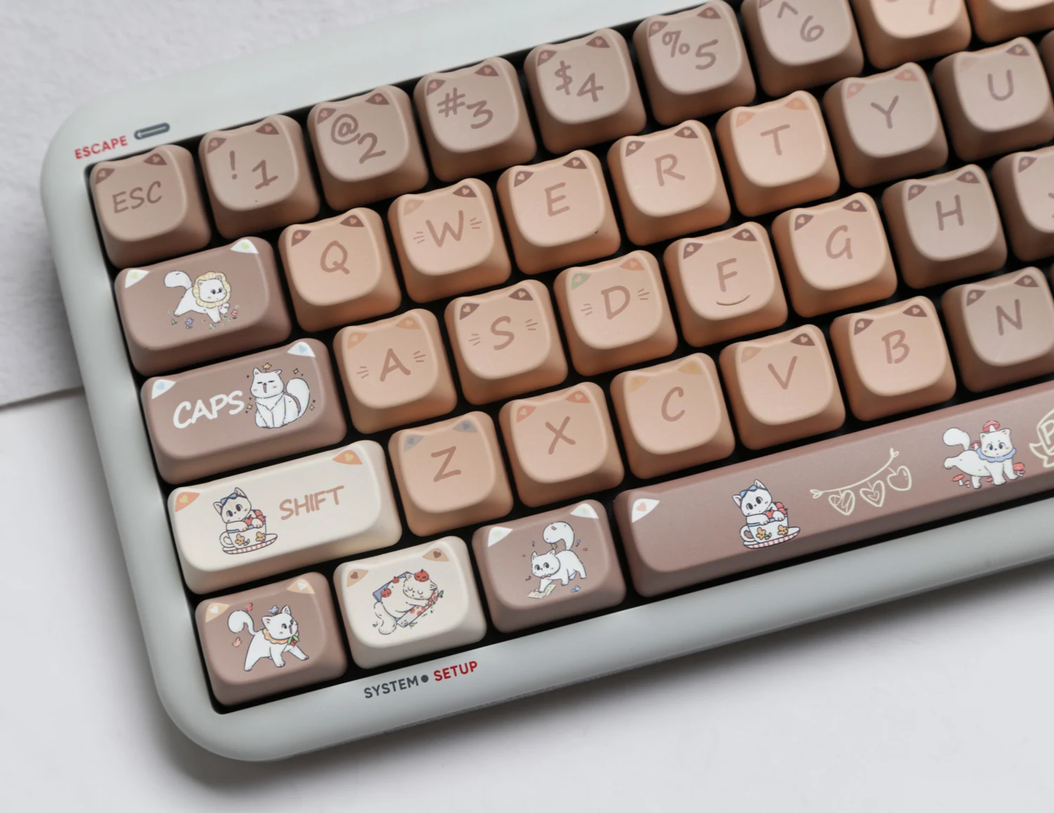 Imagem -06 - Naughty Cat Keycaps Dye-sub Mao Perfil 140 Chaves Material Pbt em Estoque