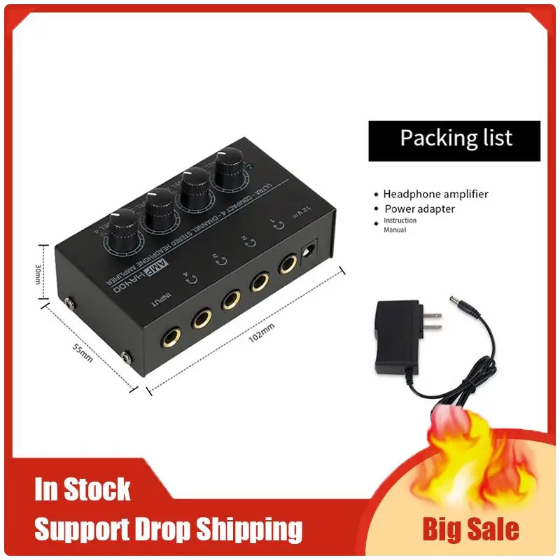 Top-Angebote: Mini-Stereo-Kopfhörerverstärker, 4 Kanäle, ultrakompaktes HA400-Audio, 6,5 mm auf 3,5 mm Klinkenkonverter im Lieferumfang enthalten, US-Stecker