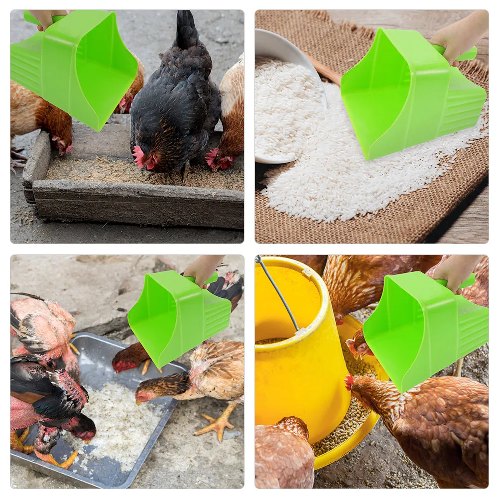 2Pcs Large Capacity Plastic Feeding Shovel Ergonomic Handle Poultry Feed Distribution Farm Tool for Livestock Feed Scoop Garden