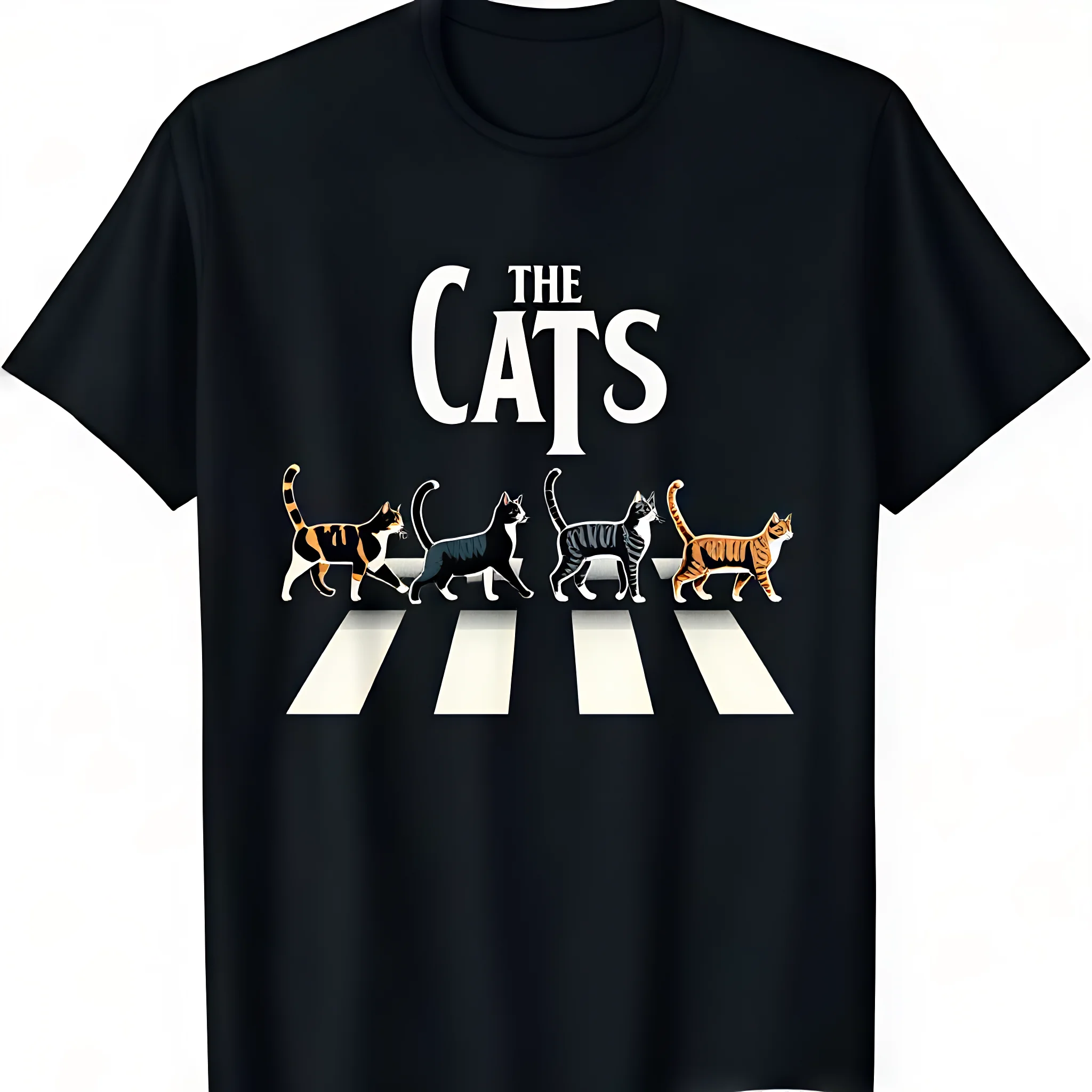 Retro Rock And Roll Cat Graphic T Shirt Men Women Funny Kitten Music Lover Gift Casual Streetwear Camisetas