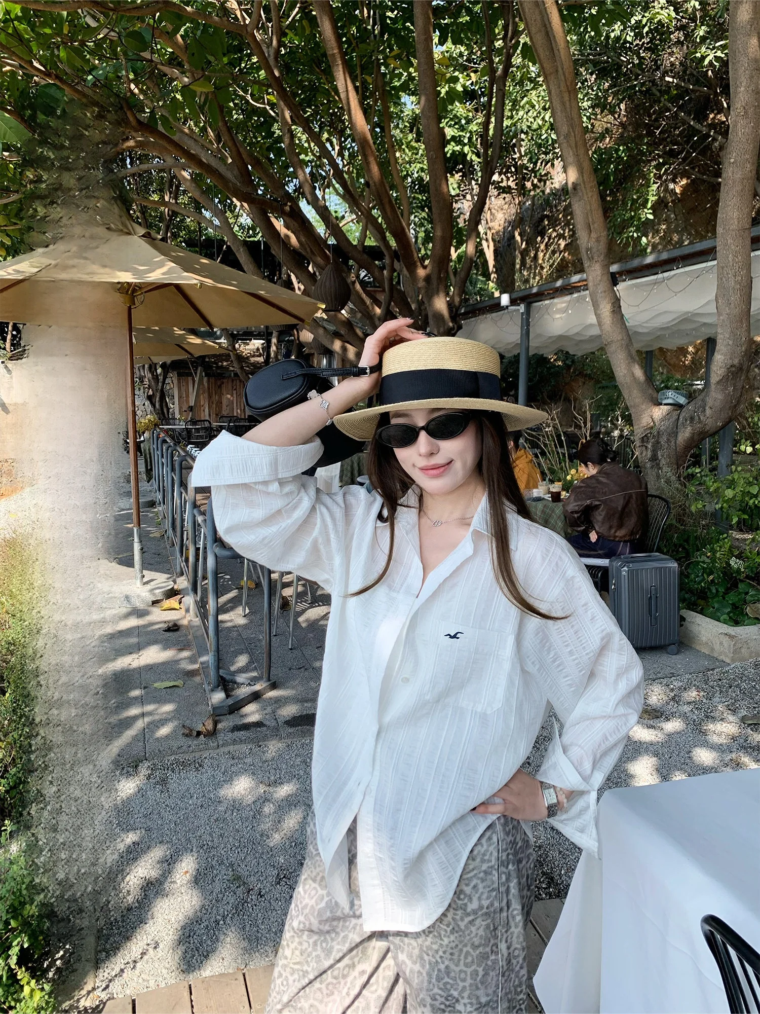 

Hhyii Intelligent Oxygen Sensation Song Hui White Shirt Women's High-End Long Sleeve Casual Loose Fit Shirt