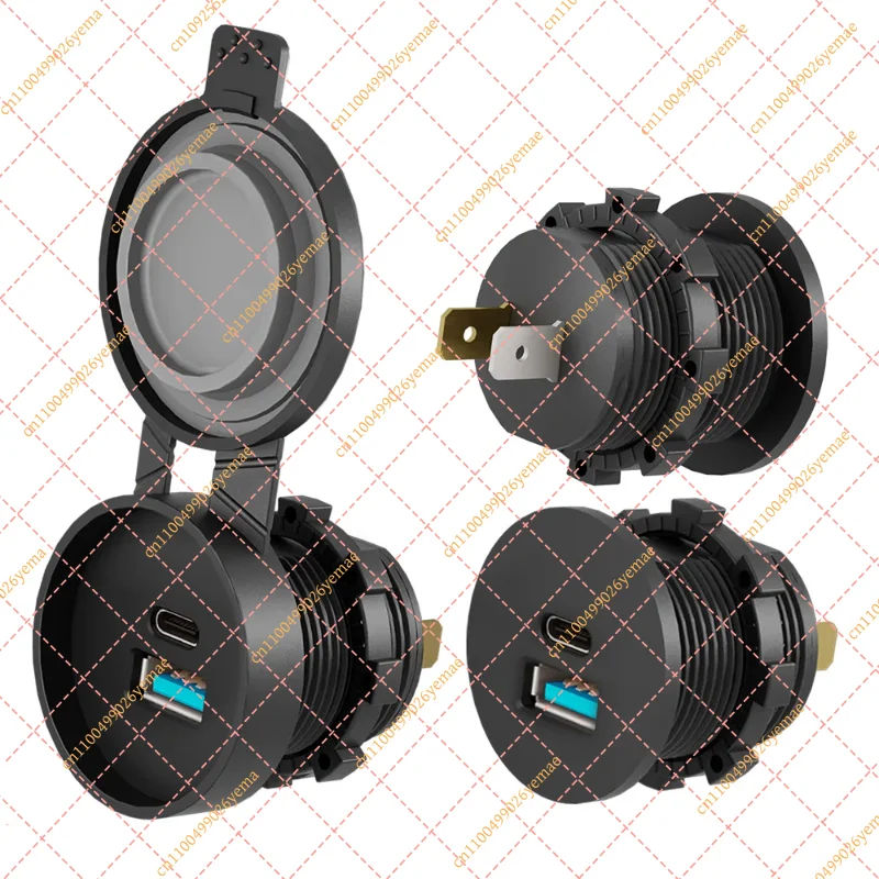 High Performance 12-24V Waterproof Dual PD3.0 Type-C Fast Charge Socket for Car RV Marine