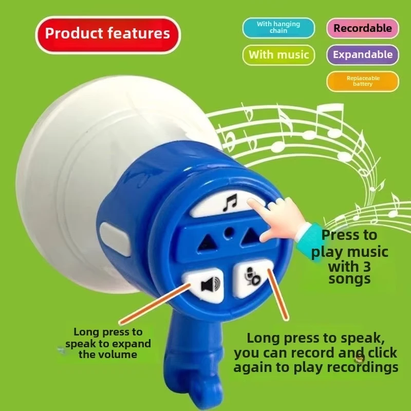 Haut-parleur d'enregistrement pour enfants, porte-clés mignon, pendentif de sac d'école, microphone de musique drôle, jouets amusants d'ambiance