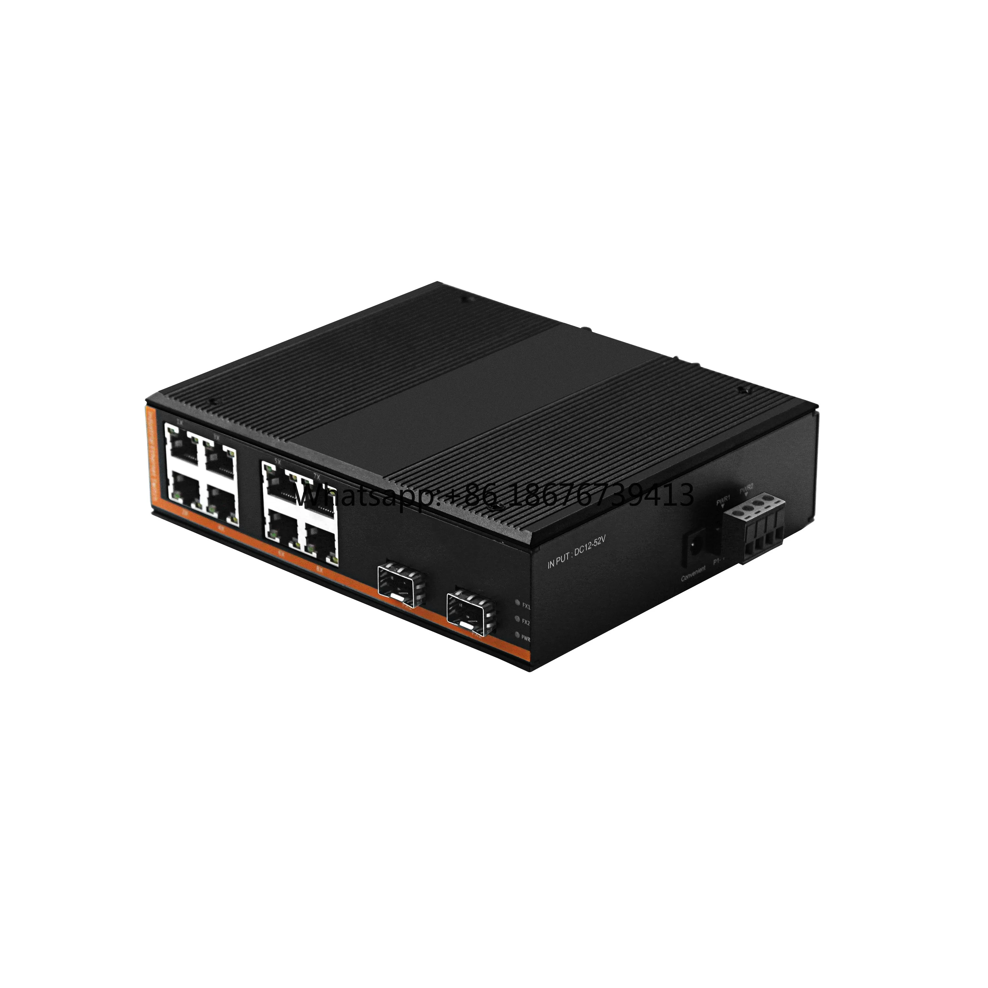 Factory Price Industrial Gigabit Switch  Industrial 2 Optical 8 POE Fiber Optic Transceiver Ethernet Media Converter