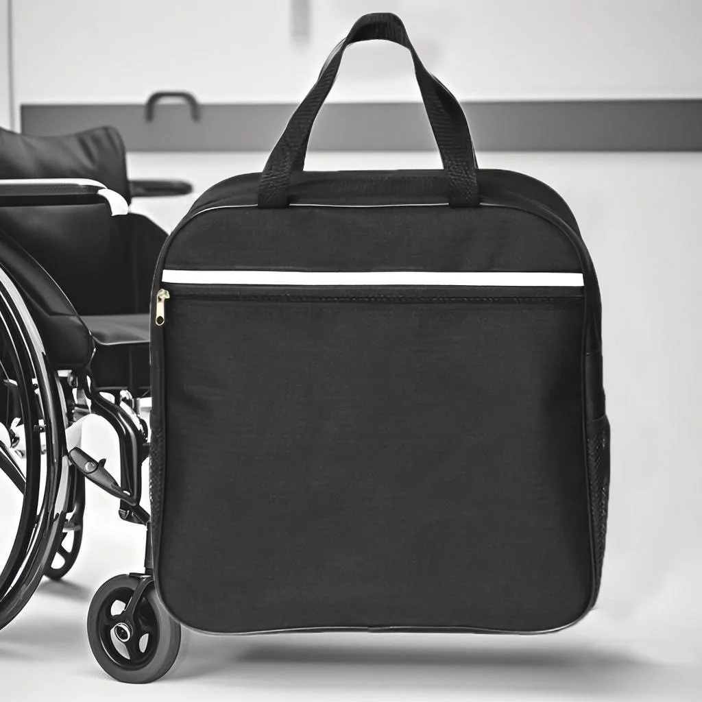 Multi-Functional Wheelchair Armrest Bag - Rear Hanging Backpack for Disabled Users, Lightweight Storage Handbag