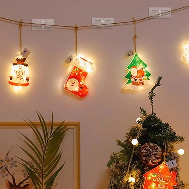 Outdoor String Light Hooks UV-Resistant Clear Sticky Cord Holders Outside Clear Cord Holders For Indoor Hanging Christmas Light