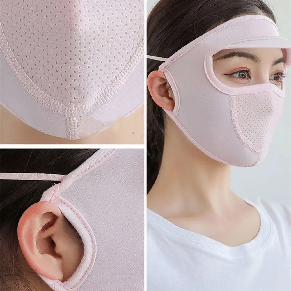 Beach Sunscreen Protective Shield Breathable Ice Silk Full Face Mask Women Sun Cap Anti-ultraviolet Outdoor Sports Hat