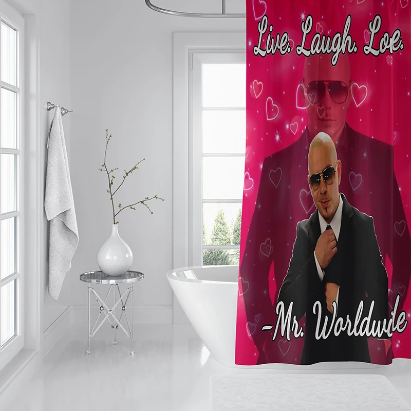 Aertemisi Pitbull Mr 305 Funny Meme Shower Curtain Set with Grommets and Hooks for Bathroom Decor