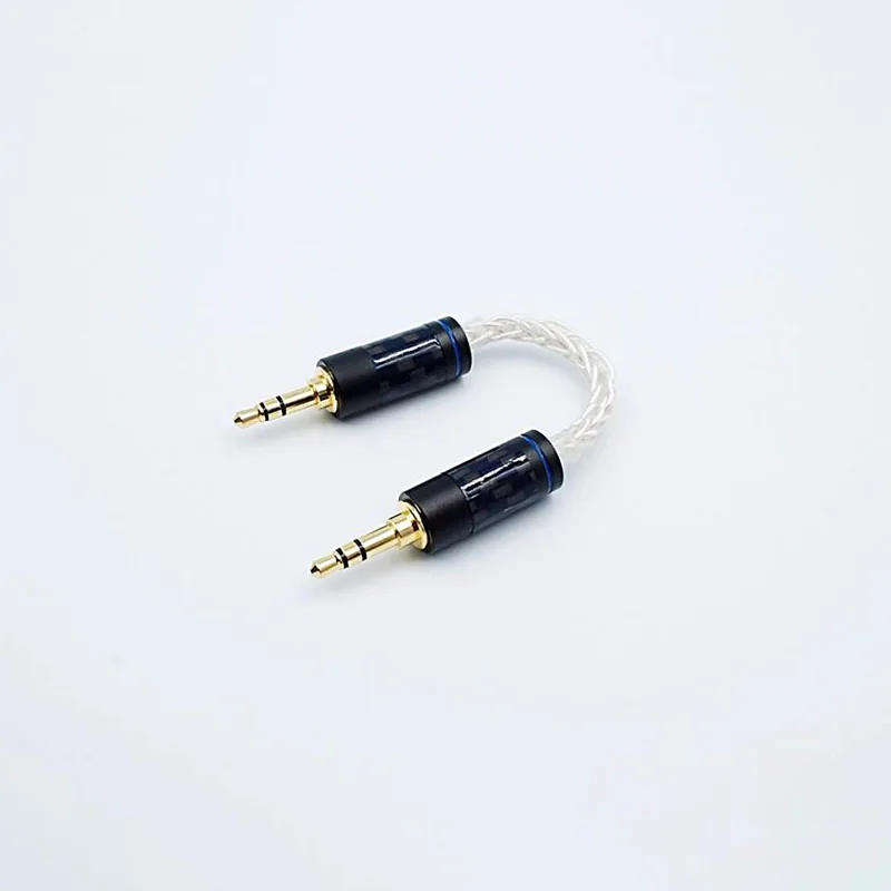 8 Strands 49 Cores 3.5mm to 3.5mm Male HiFi Audiophile  Silver-Plated Audio Cable for Headphone AMP