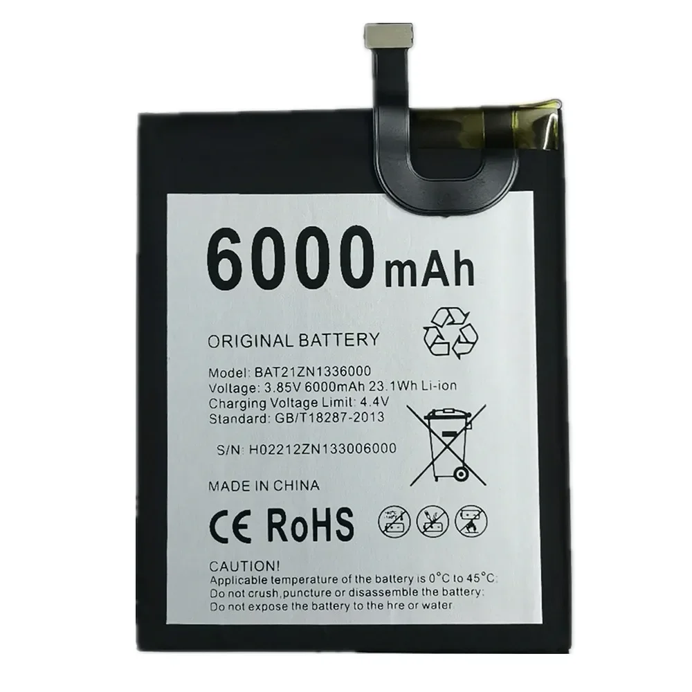 6000mAh BAT21ZN1356000 Original Battery For Doogee S98 Pro S99 S98Pro 6.3\