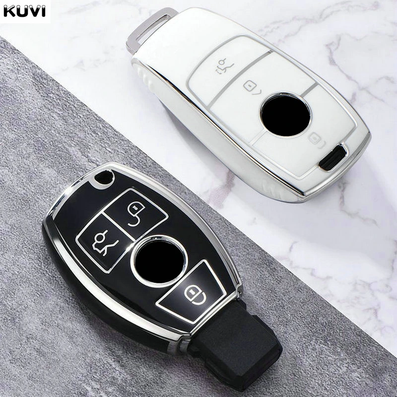 HOT TPU Car Key Case Cover Shell Fob For Mercedes Benz A C E S Class W204 W205 W212 W213 W176 GLC CLA AMG W177 Auto Accessories