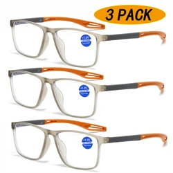3 Pack New fashionable reading glasses for middle-aged and elderly people, ultra light, anti blue light, presbyopia glasses