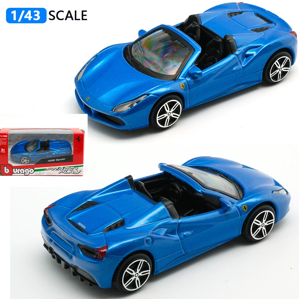 Bburago 1:43 Ferrari Alloy Car Model 1/43 Ferrari Series 458 488 SF90 GTB Luxury Vehicle Diecast  Sports Cars Kid Toy Collection