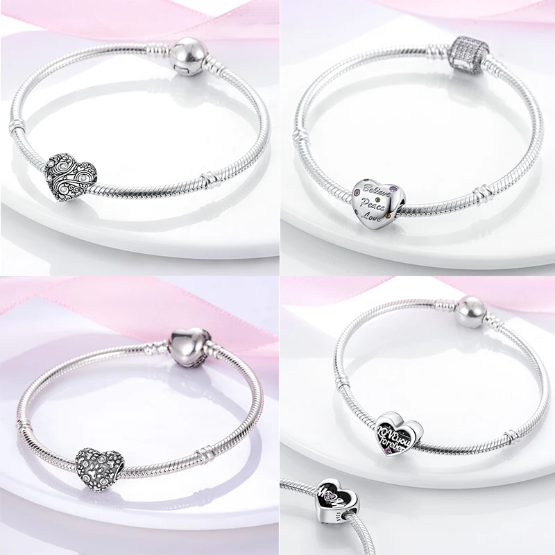 Colgante de plata de ley 925 con huellas de Ángel para mujer, abalorio compatible con pulsera Pandora original, collar de cuentas, joyería artesanal