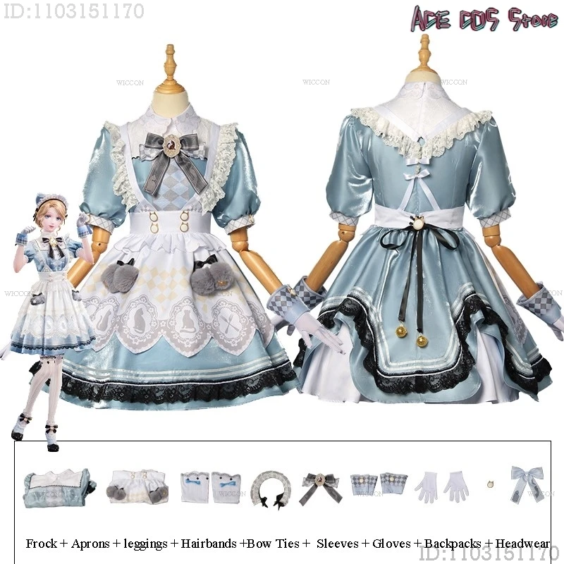 

Infinity Nikki Cosplay Costume Breezy Tea Time Siesta Maid Suit Lolita Skirt Blue Dress Set Girls Women Outfit Halloween Game