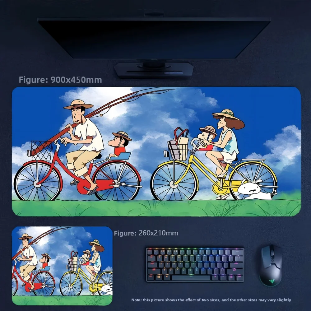 Girls Office Convenient Wrist Guard Tabletop Pad High Definition Animation Crayon Shin-chan and His Friends Leather Mouse Pad