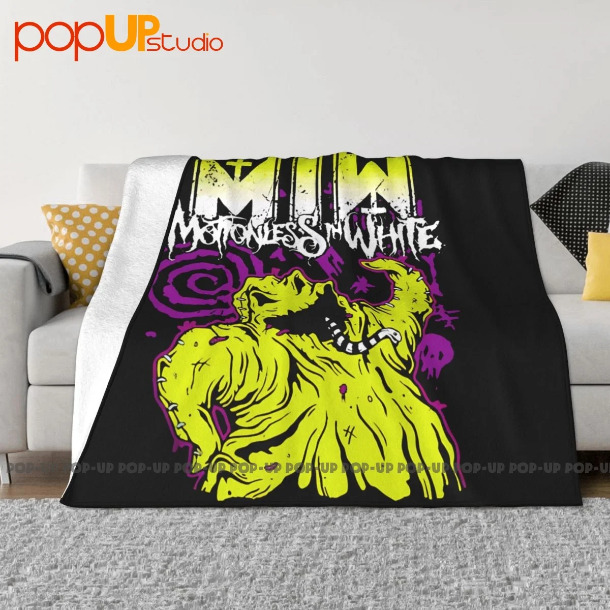 Motionless In White Merch Oogie Boogie Blanket Velvet New Style Sofa Cover Skin Friendly Decorative Sofa